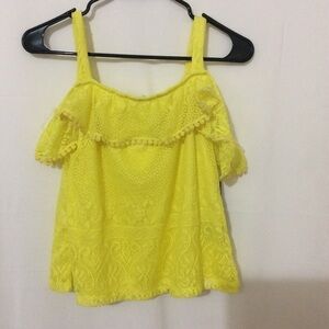 3/$35❤️Yellow lace summer topside 14-16
